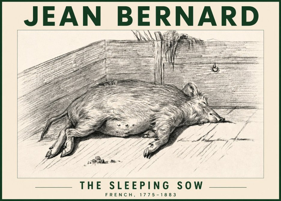 Jean Bernard The Sleeping Sow No4 - Póster