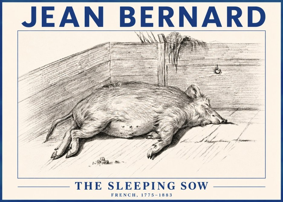 Jean Bernard The Sleeping Sow No5 - Póster