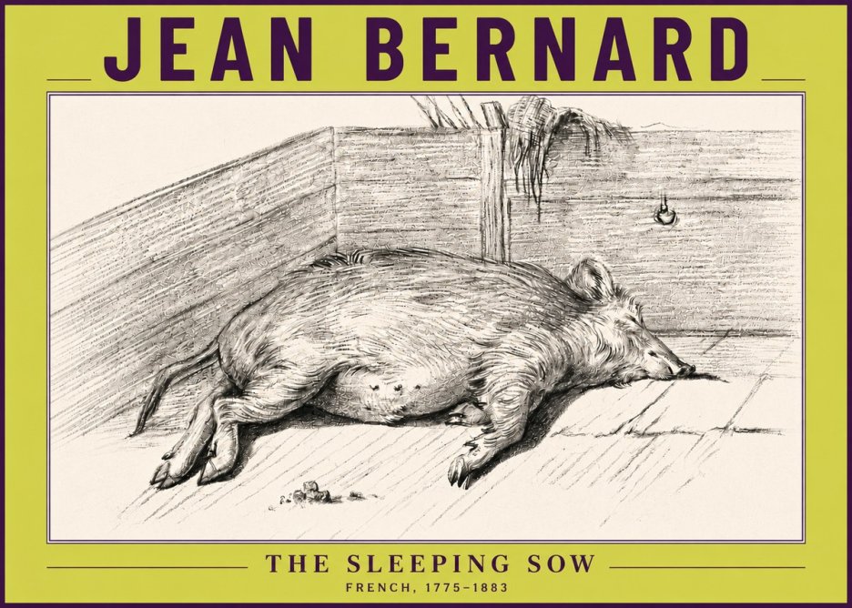 Jean Bernard The Sleeping Sow No6 - Póster
