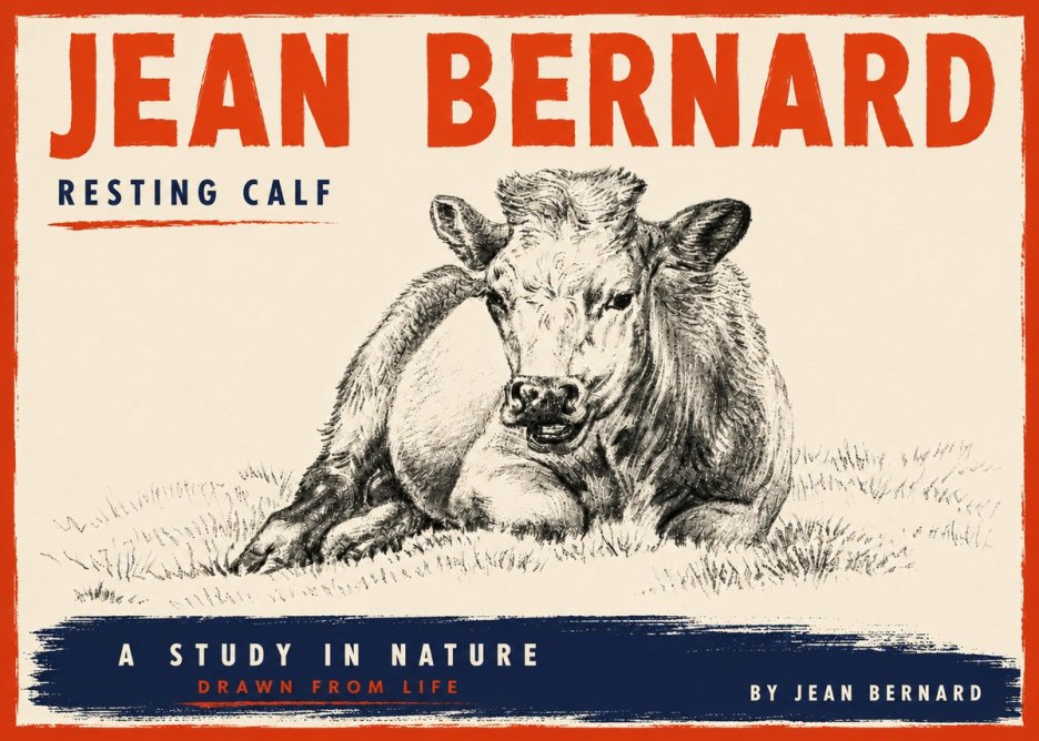 Jean Bernard Resting Calf I No6 - Póster