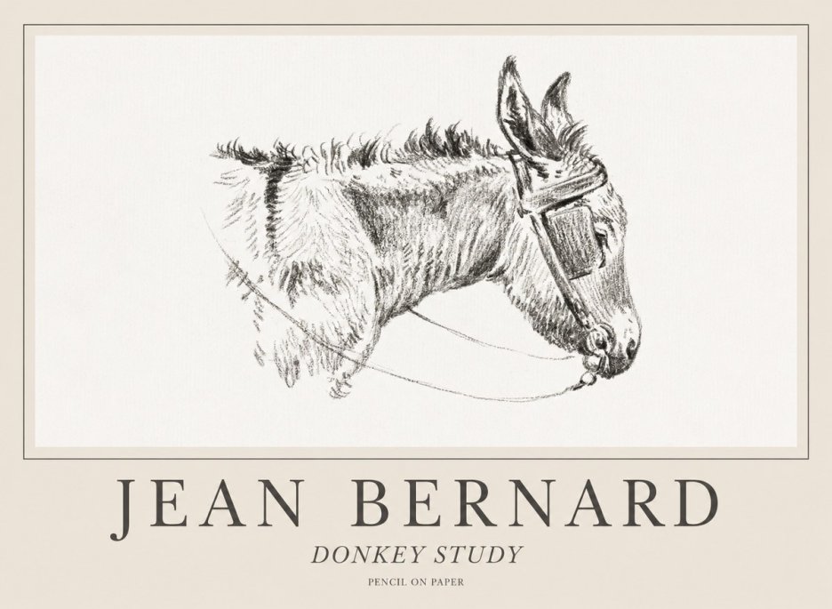 Jean Bernard Donkey Study II No1 - Póster