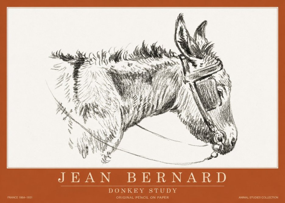 Jean Bernard Donkey Study II No2 - Póster
