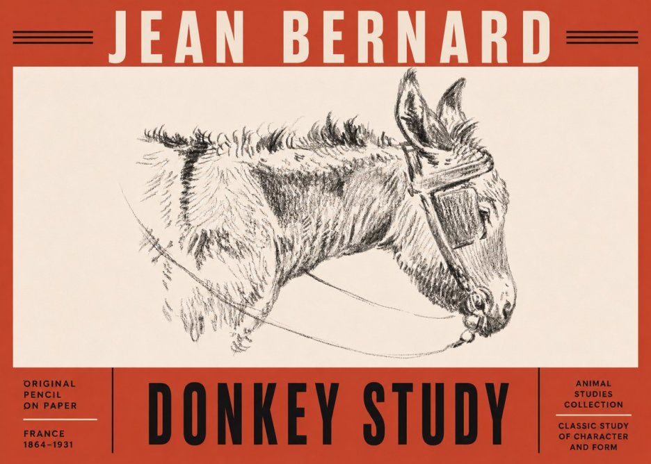 Jean Bernard Donkey Study II No5 - Póster