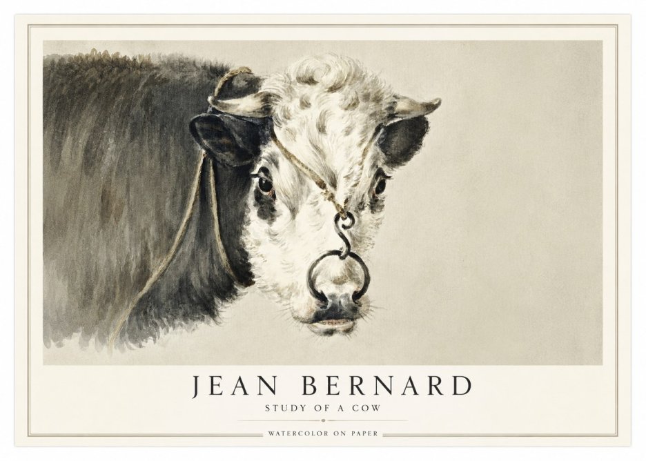 Jean Bernard Study of a Cow I No1 - Póster