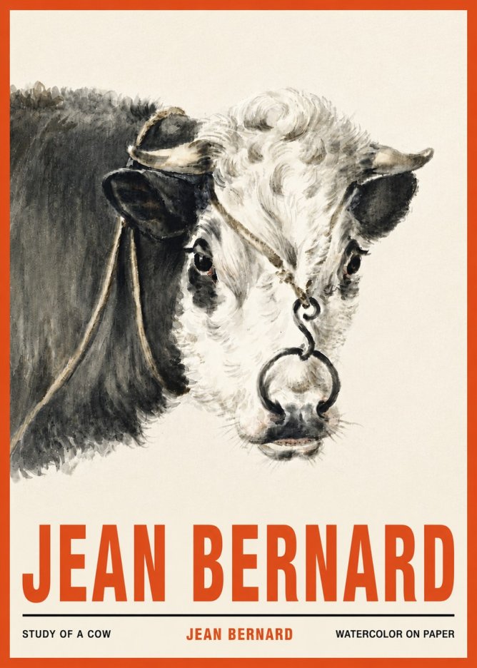 Jean Bernard Study of a Cow I No4 - Póster