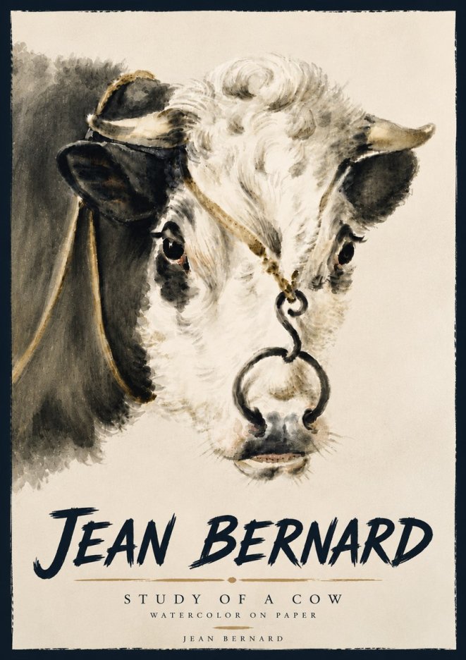 Jean Bernard Study of a Cow I No5 - Póster