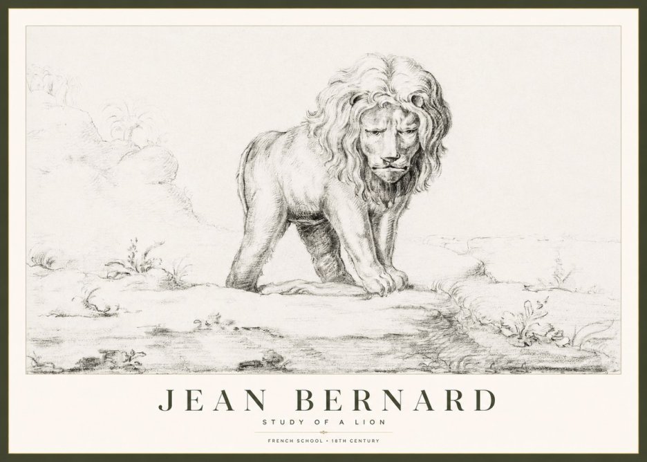Jean Bernard Study of a Lion I No1 - Póster
