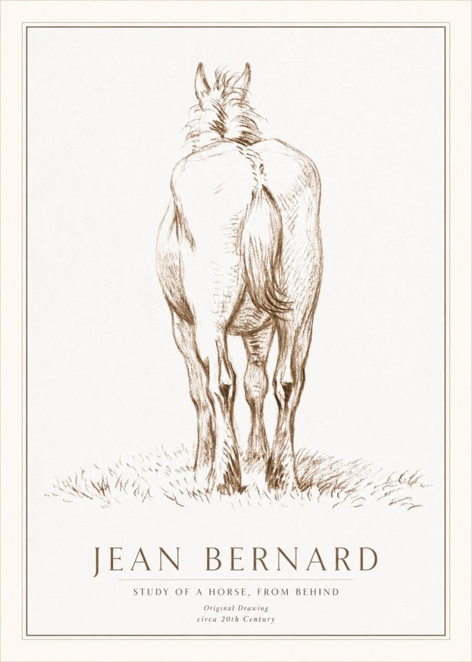 Jean Bernard Horse Study - from Behind No2 - Póster