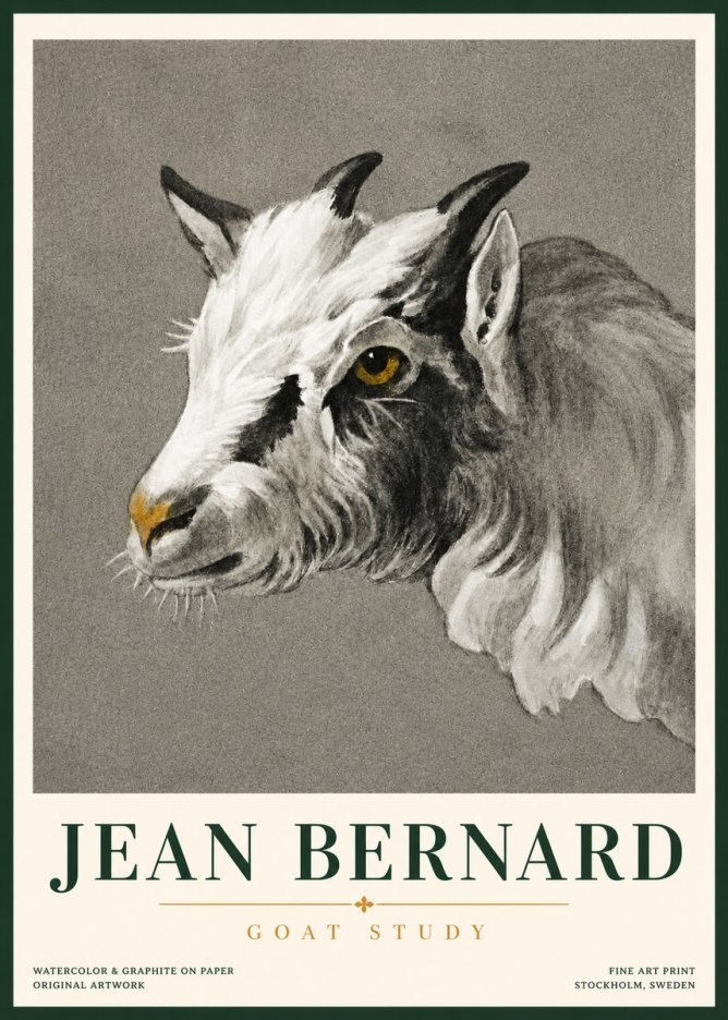 Jean Bernard Goat Study No3 - Póster