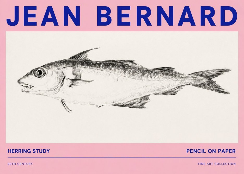 Jean Bernard Herring Study No3 - Póster