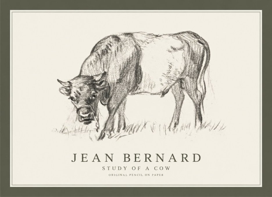 Jean Bernard Study of a Cow II No1 - Póster