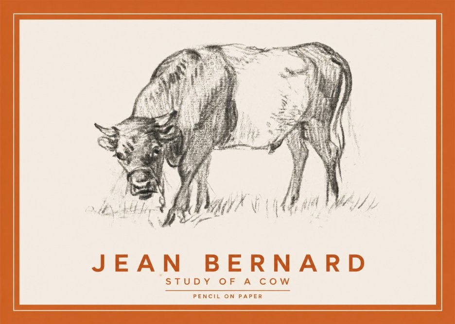 Jean Bernard Study of a Cow II No2 - Póster