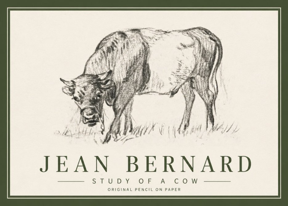 Jean Bernard Study of a Cow II No3 - Póster