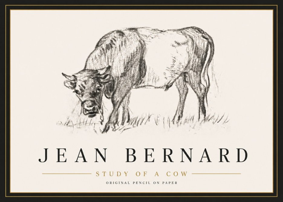 Jean Bernard Study of a Cow II No5 - Póster