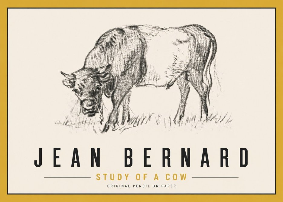 Jean Bernard Study of a Cow II No6 - Póster