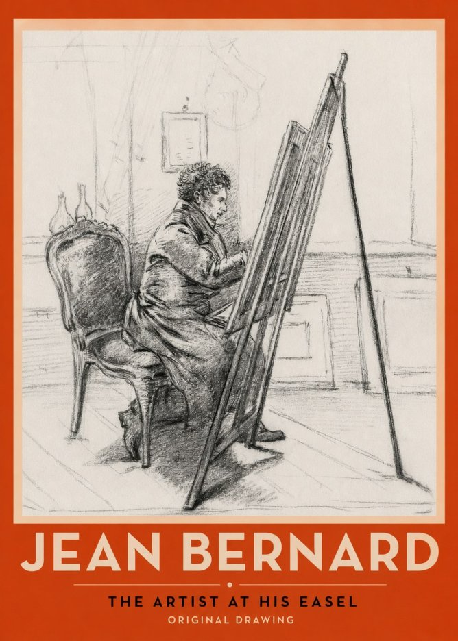 Jean Bernard The Artist at His Easel No2 - Póster