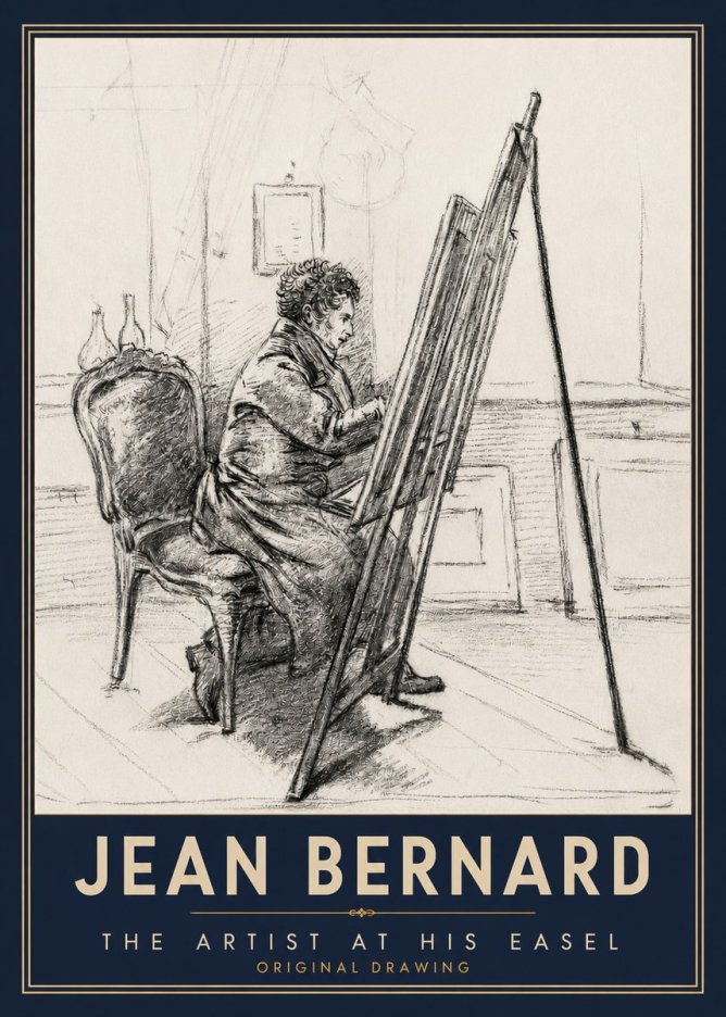 Jean Bernard The Artist at His Easel No3 - Póster