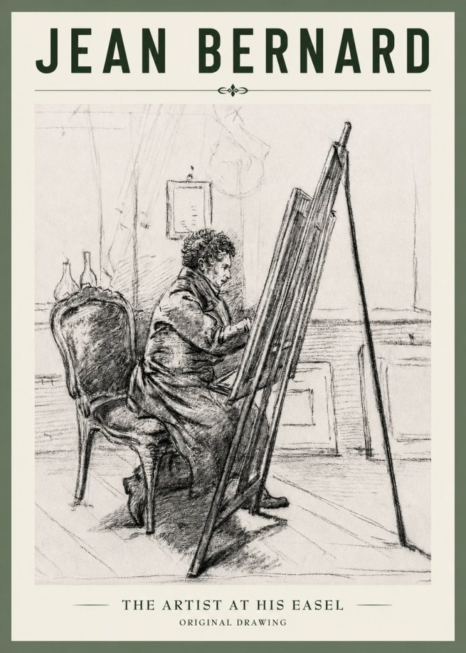 Jean Bernard The Artist at His Easel No4 - Póster