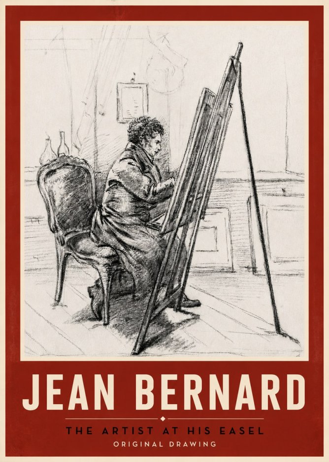 Jean Bernard The Artist at His Easel No5 - Póster