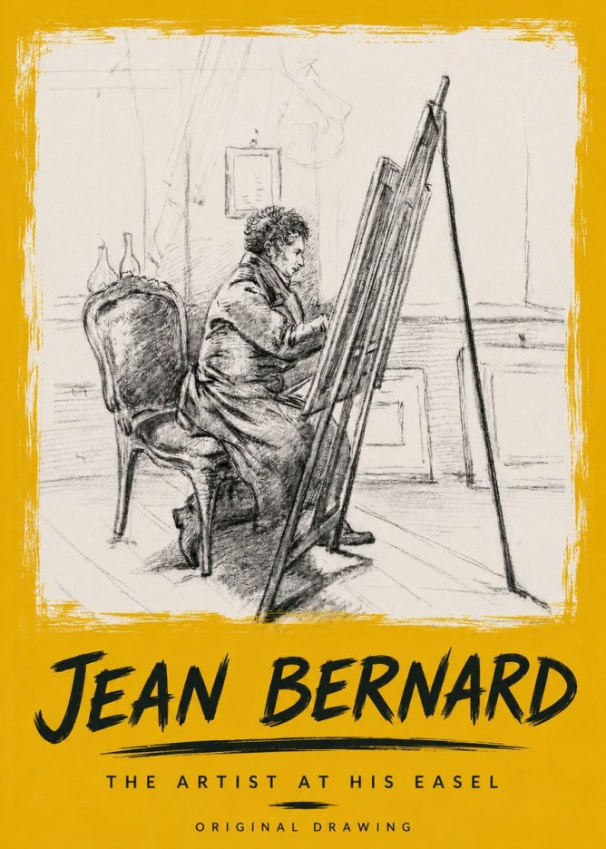Jean Bernard The Artist at His Easel No6 - Póster
