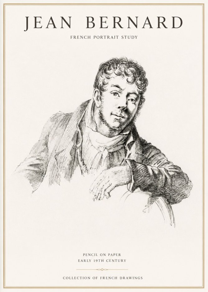 Jean Bernard French Portrait Study No1 - Póster