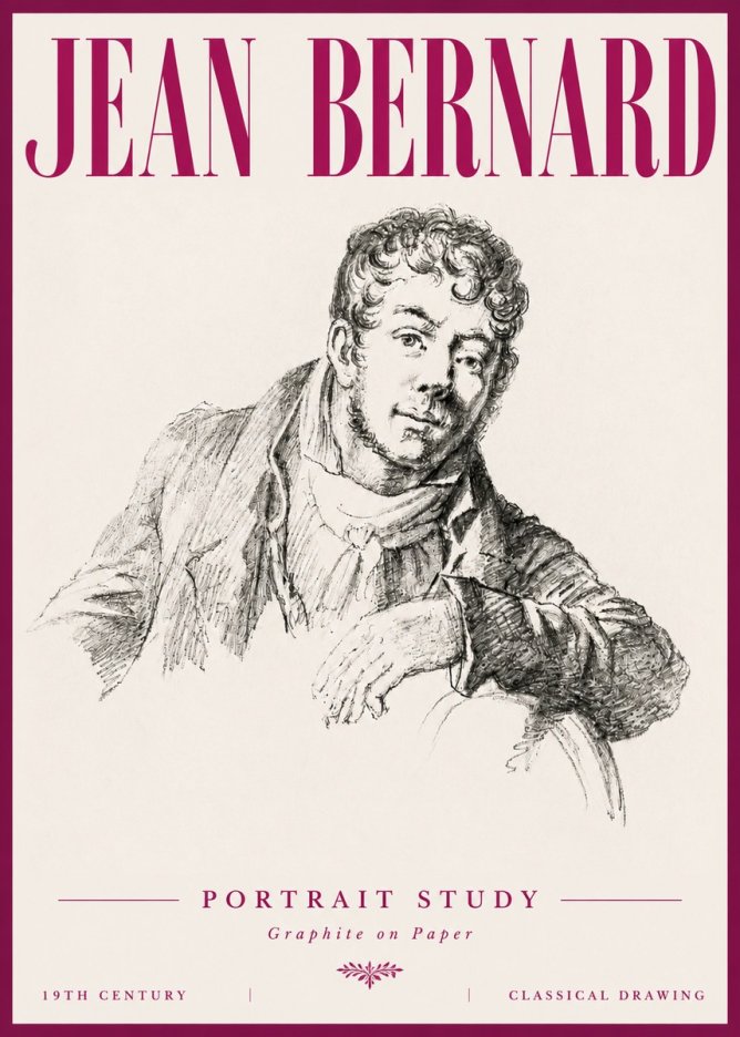 Jean Bernard French Portrait Study No6 - Póster