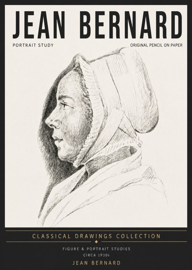 Jean Bernard Portrait Study VI No5 - Póster