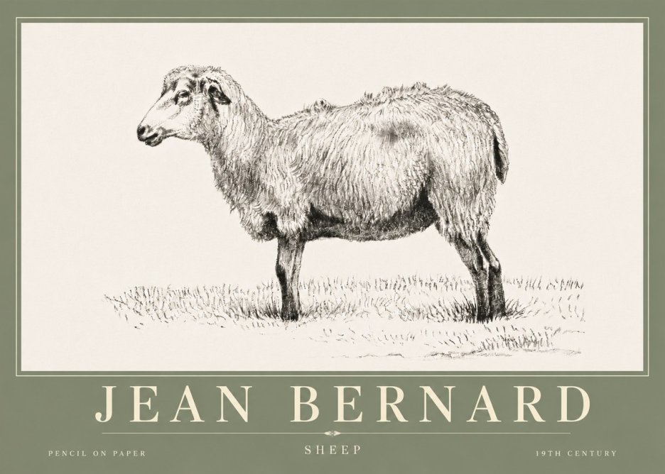 Jean Bernard Sheep No6 - Póster