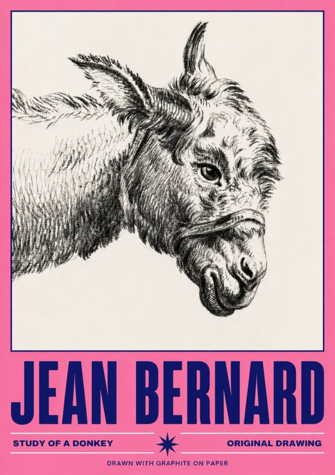 Jean Bernard Study of a Donkey I No4 - Póster