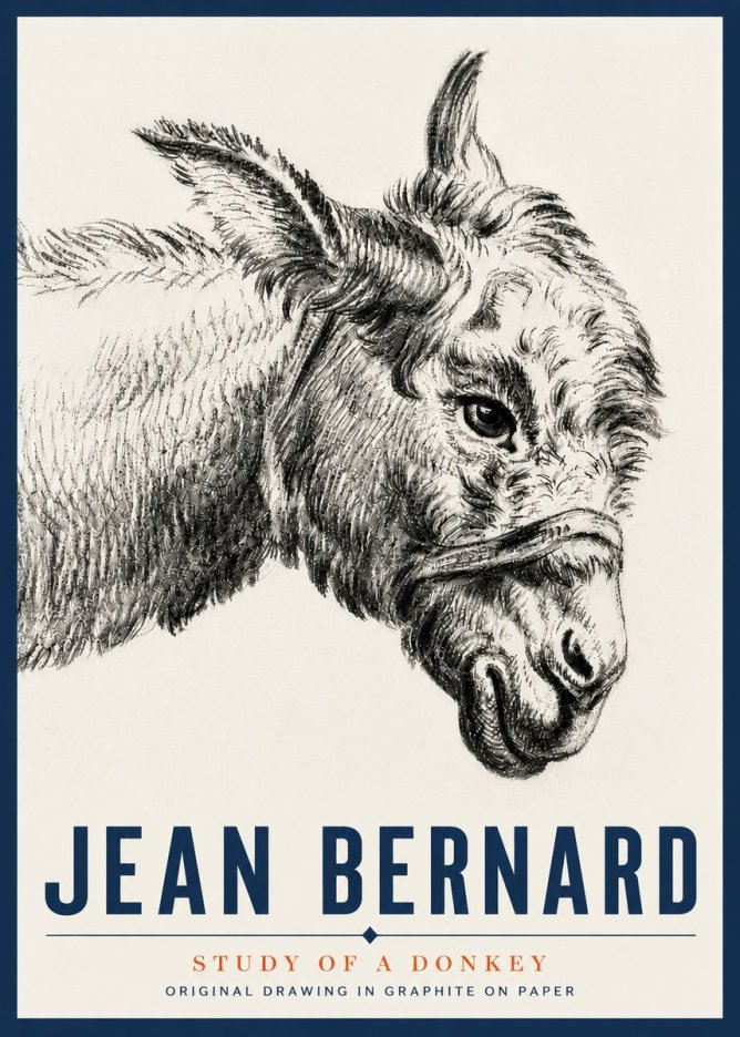 Jean Bernard Study of a Donkey I No5 - Póster