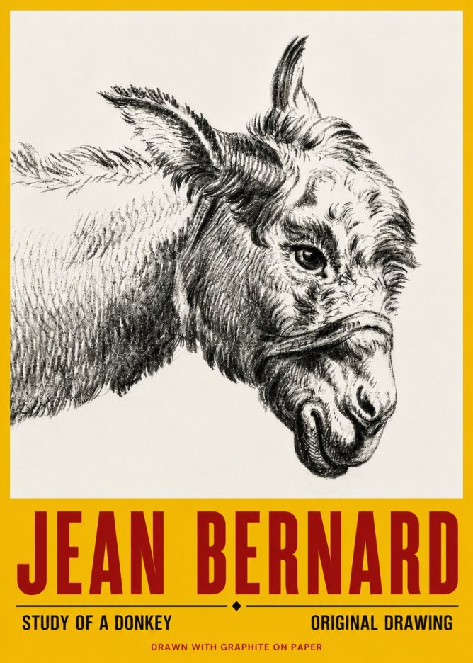 Jean Bernard Study of a Donkey I No6 - Póster
