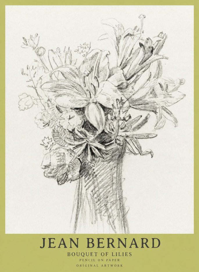 Jean Bernard Bouquet of Lilies No1 - Póster