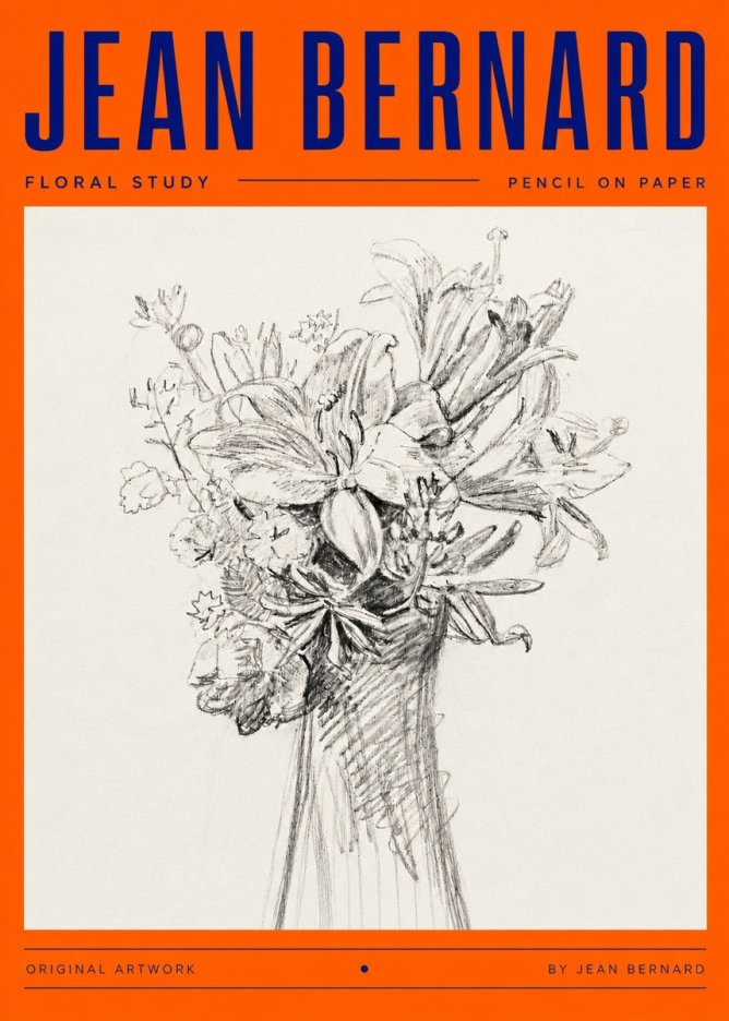 Jean Bernard Bouquet of Lilies No5 - Póster
