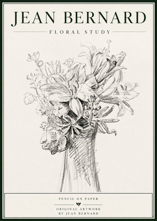 Jean Bernard Bouquet of Lilies No6 - Póster