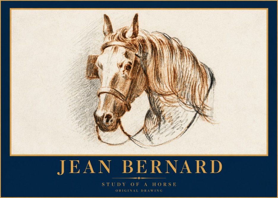 Jean Bernard Study of a Horse V No2 - Póster