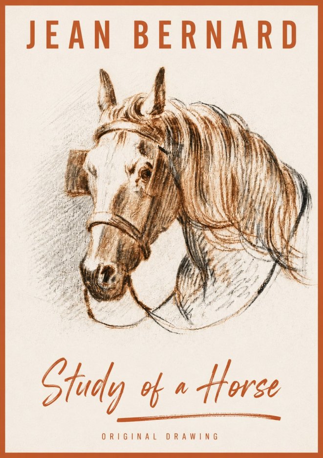 Jean Bernard Study of a Horse V No4 - Póster