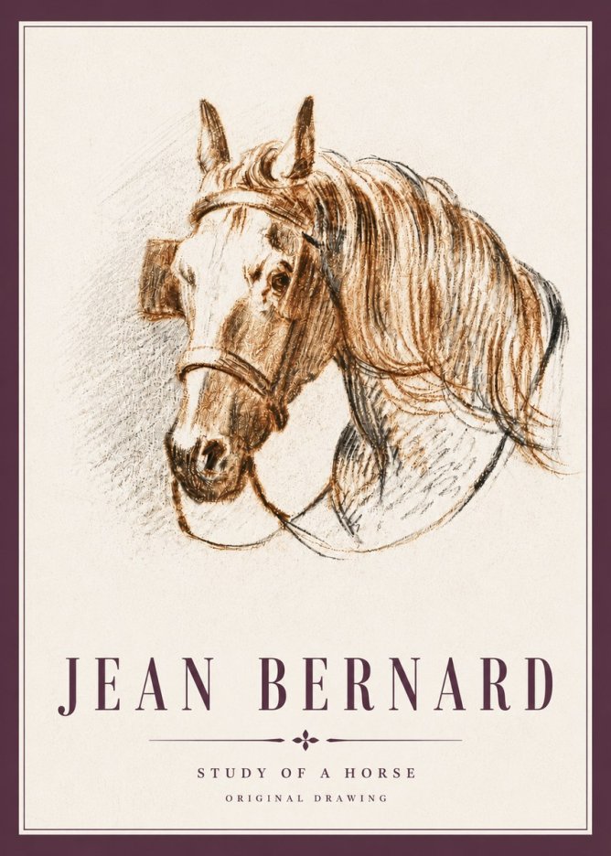 Jean Bernard Study of a Horse V No5 - Póster