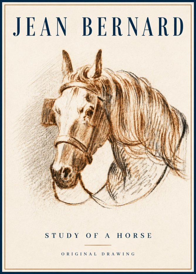 Jean Bernard Study of a Horse V No6 - Póster