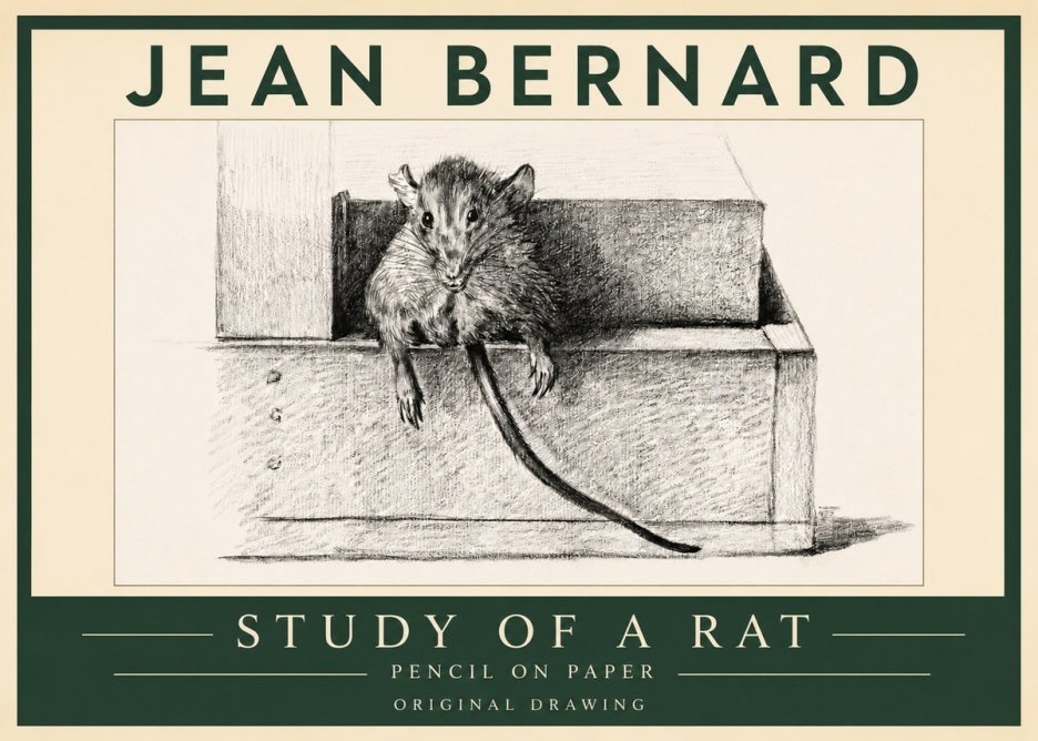 Jean Bernard Study of a Rat I No3 - Póster