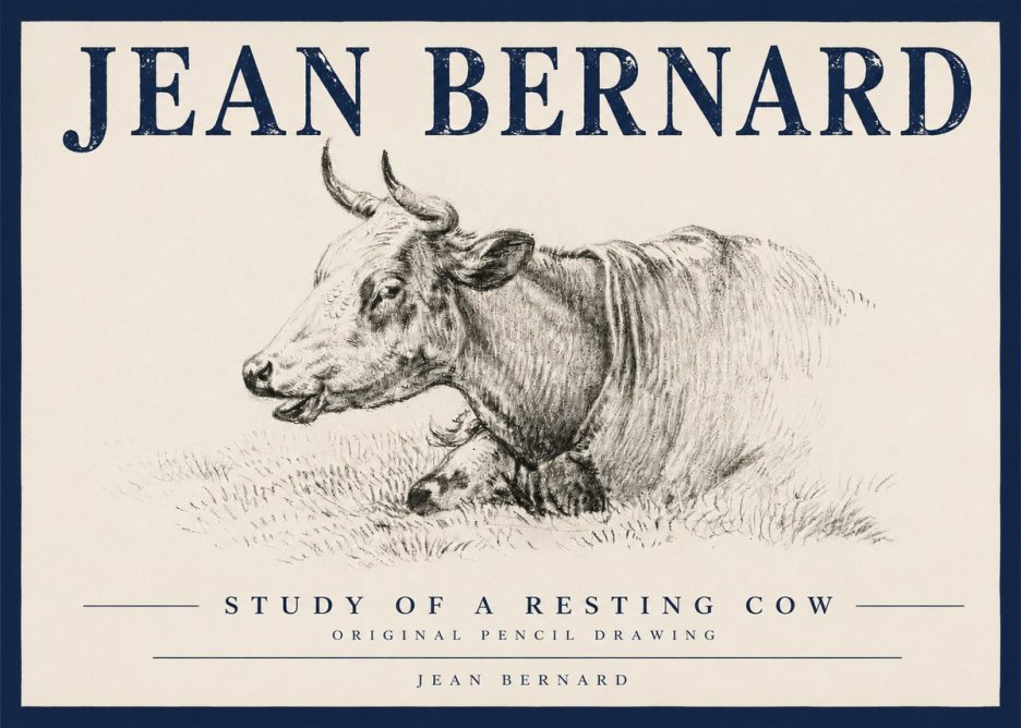Jean Bernard Study of a Resting Cow IV No4 - Póster