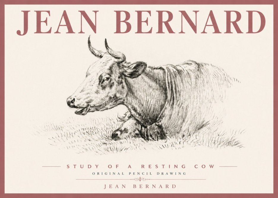 Jean Bernard Study of a Resting Cow IV No6 - Póster