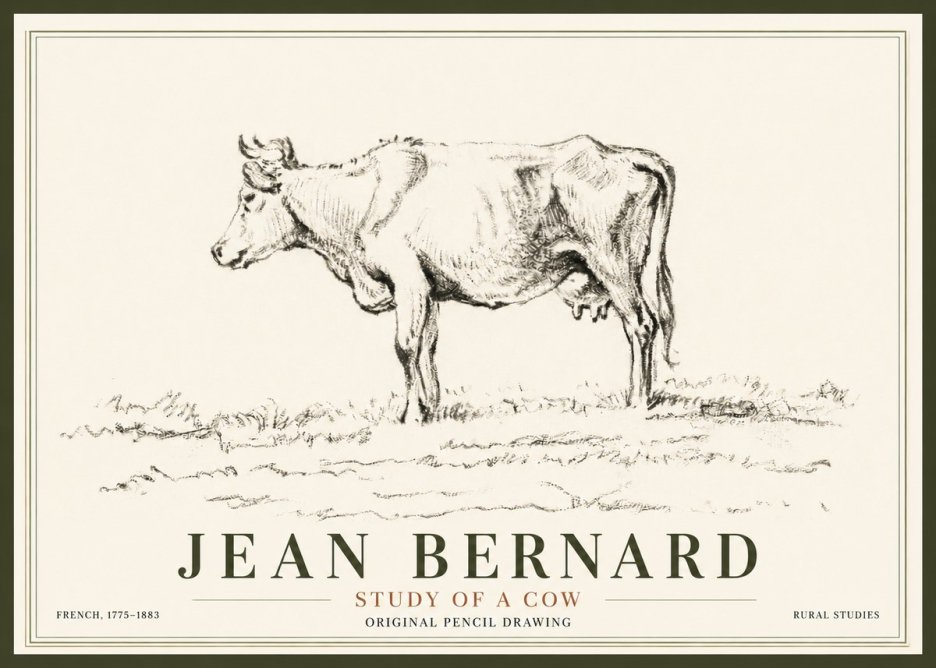 Jean Bernard Study of a Cow III No5 - Póster