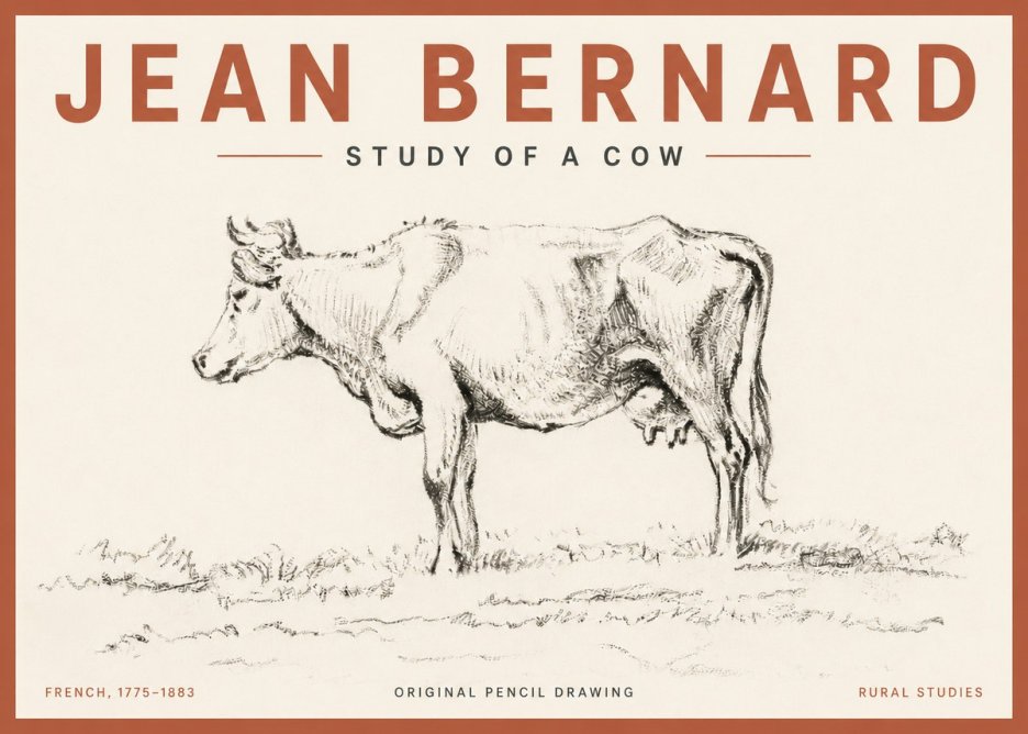 Jean Bernard Study of a Cow III No6 - Póster