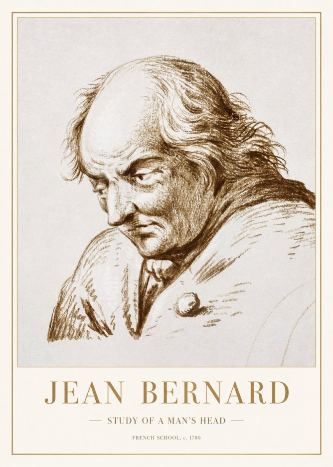 Jean Bernard Study of a Man's Head No1 - Póster