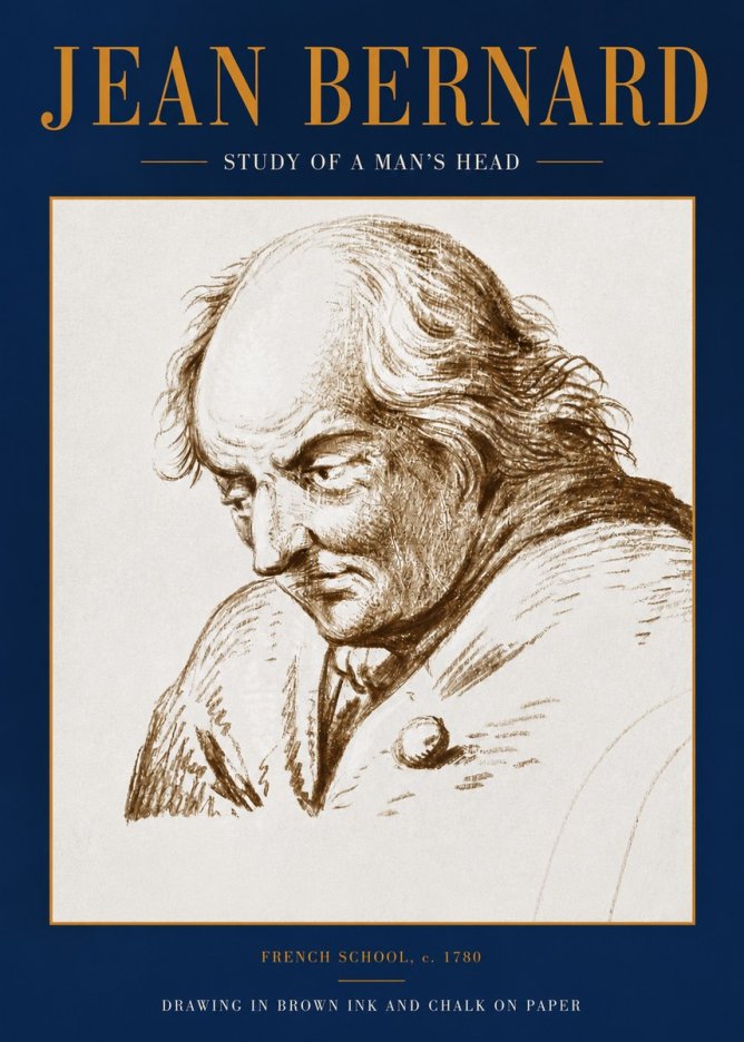 Jean Bernard Study of a Man's Head No3 - Póster