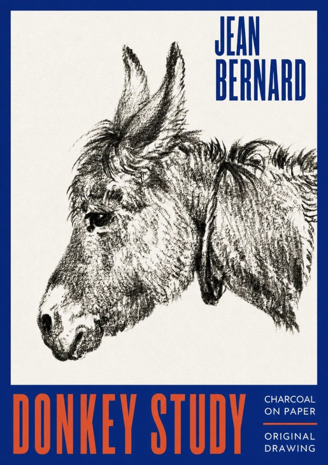 Jean Bernard Donkey Study III No2 - Póster