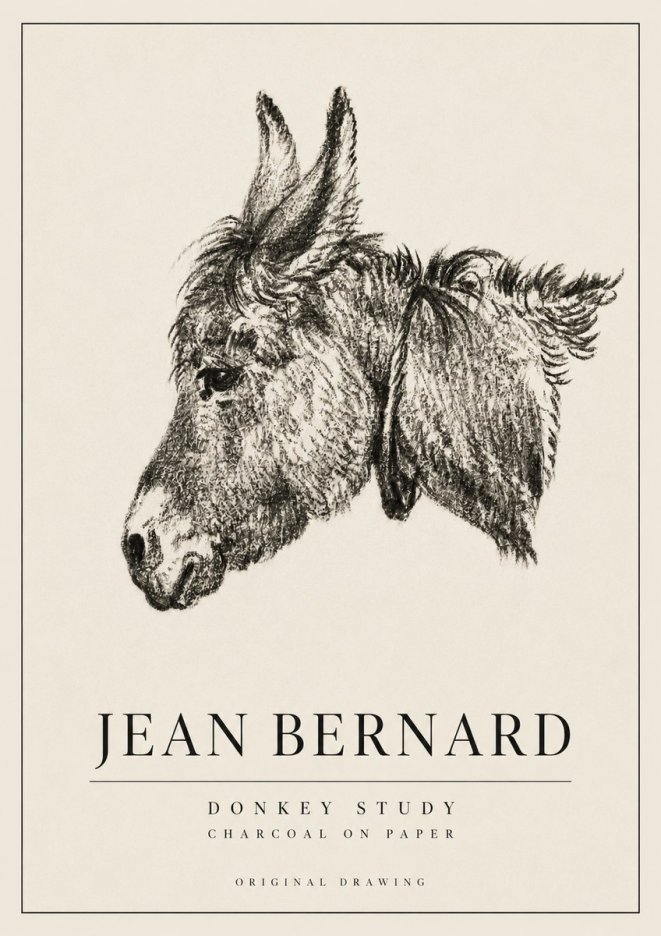 Jean Bernard Donkey Study III No3 - Póster