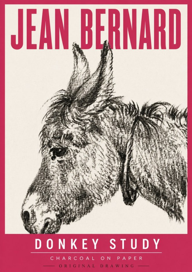 Jean Bernard Donkey Study III No5 - Póster