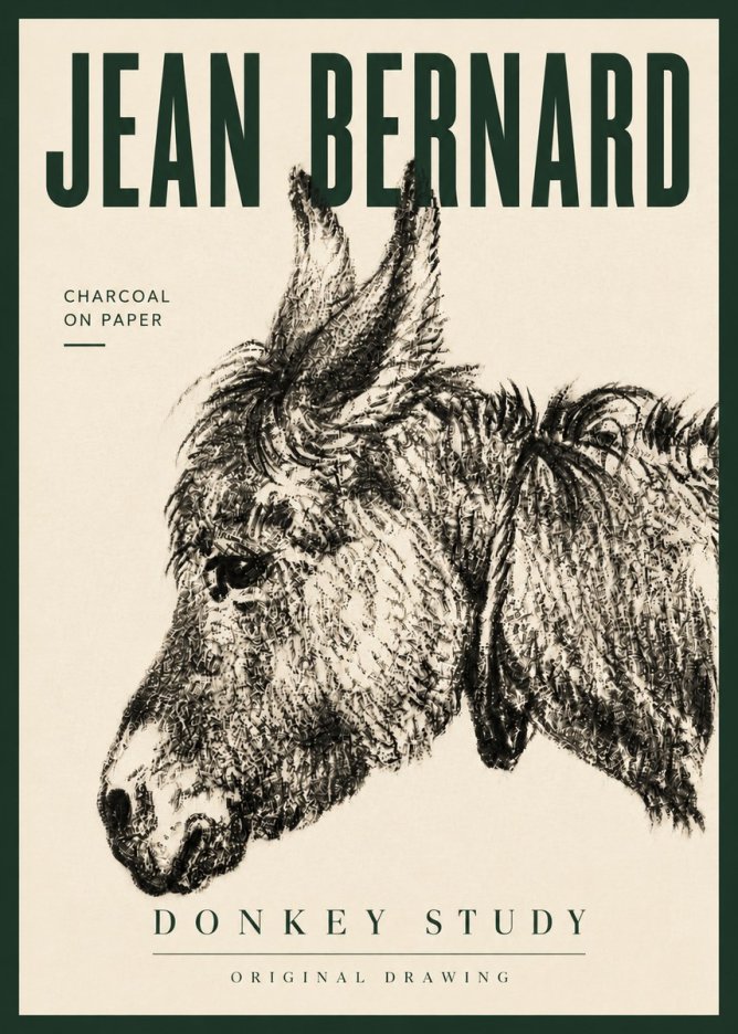 Jean Bernard Donkey Study III No6 - Póster