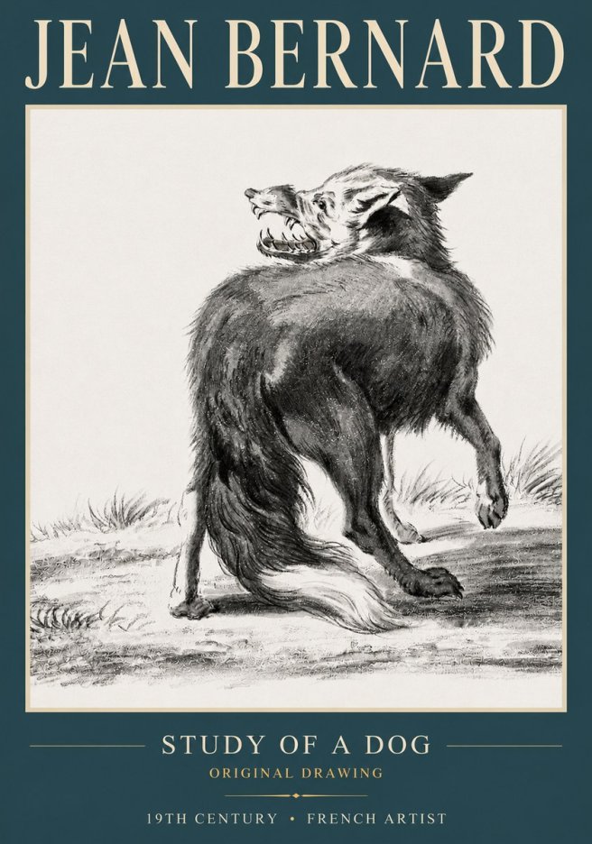 Jean Bernard Study of a Dog II No3 - Póster